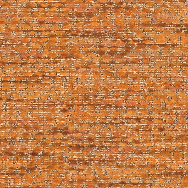 Burnt peach-orange woven surface with cream, tan and brown horizontal flecks