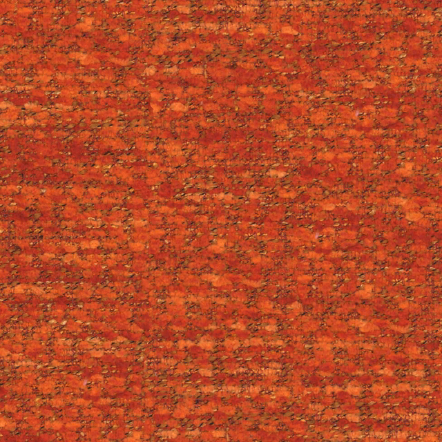 Close-up of Wemyss Bonbon 03 Pumpkin, showing nubby orange-red weave with dark flecks.