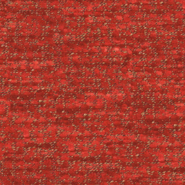 Deep strawberry-red woven fabric with taupe flecks and a nubby, irregular texture