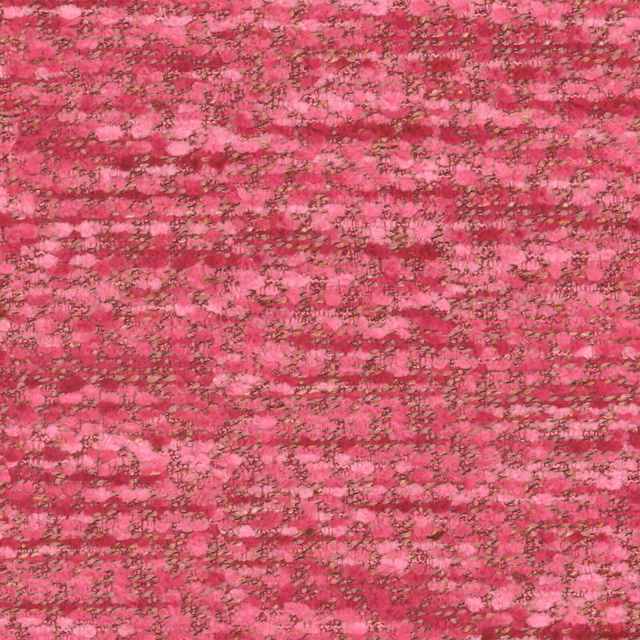 Vivid berry-pink woven textile with mottled bands and darker flecked threads