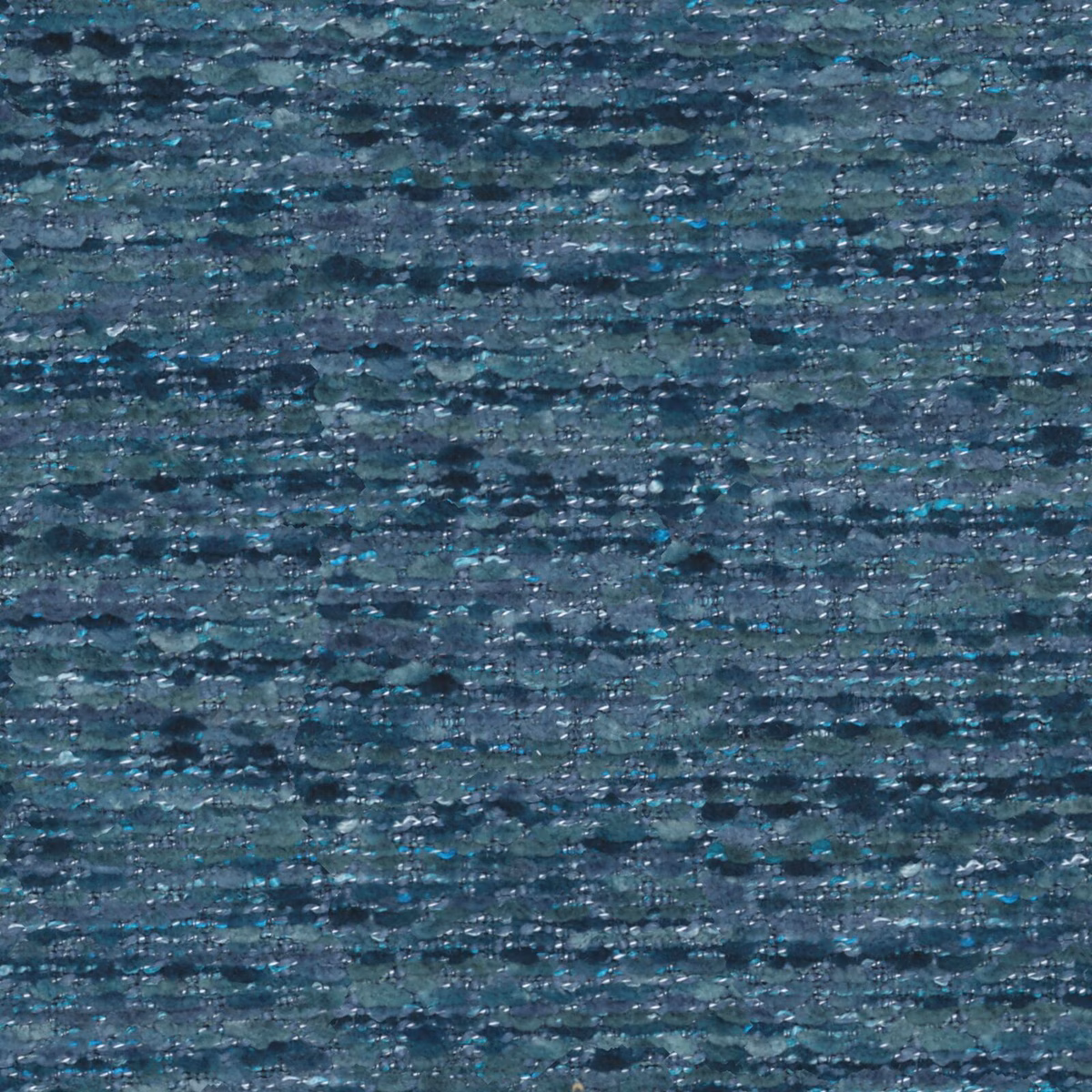 Blue-teal Lollipop fabric with rippled horizontal texture and turquoise flecks