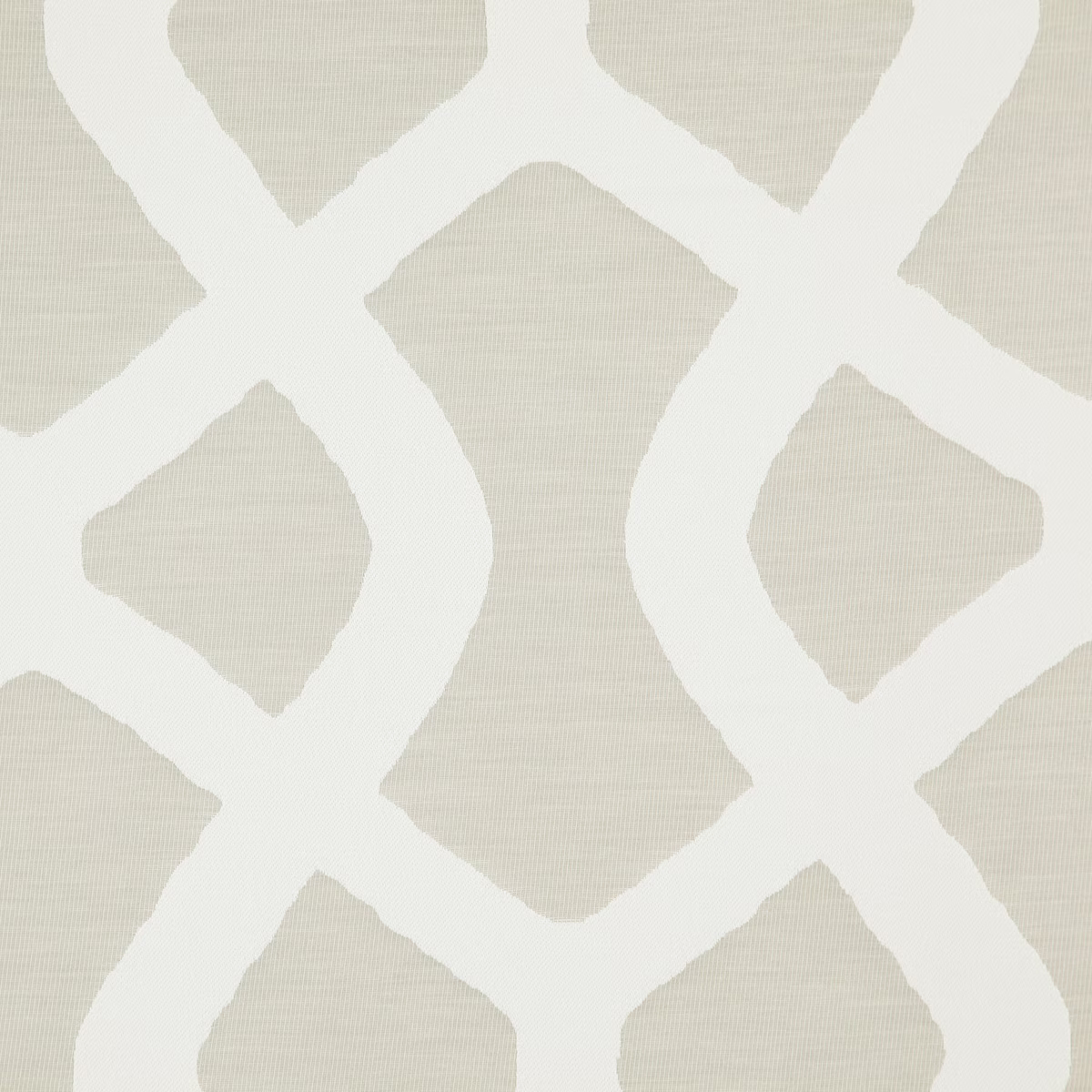 Putty-beige woven ground with broad ivory organic trellis and fine horizontal texture