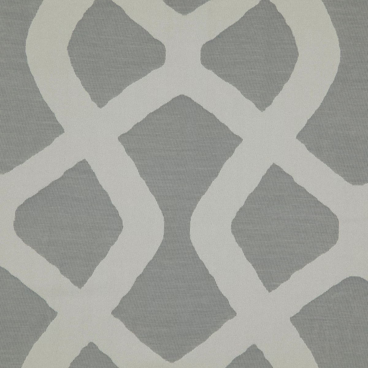 Muted fossil-grey weave with ivory, irregular interlocking trellis lines