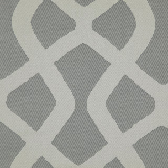 Muted fossil-grey weave with ivory, irregular interlocking trellis lines