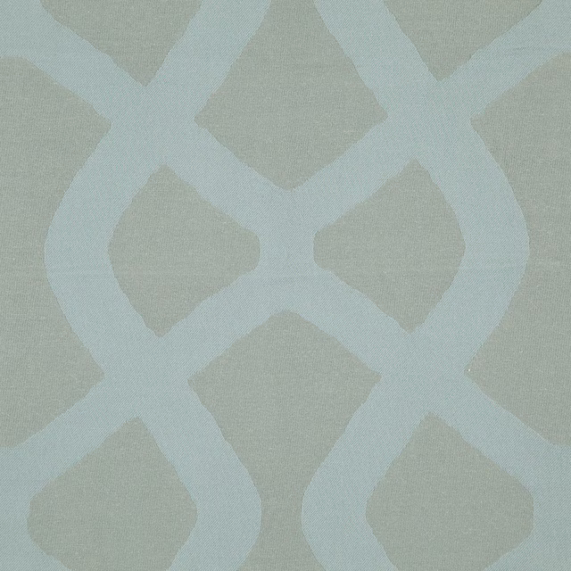 Muted blue-grey Bourges fabric with pale trellis diamonds and fine woven texture