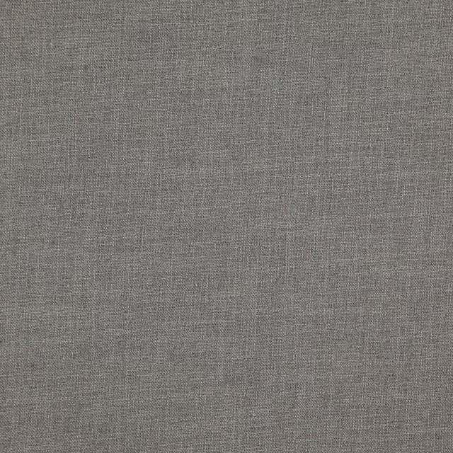 Close-up of warm smoky grey fabric with a fine woven crosshatch texture