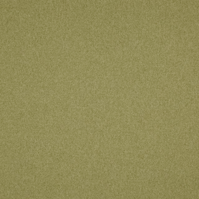 Close-up of muted moss olive fabric with a fine, softly mottled plain texture