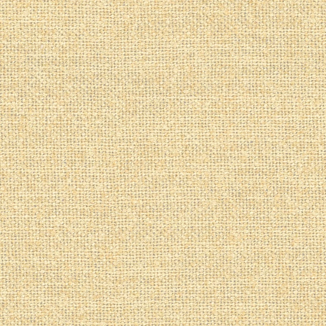 Close-up of warm buttercup-yellow woven fabric with fine oat-coloured texture