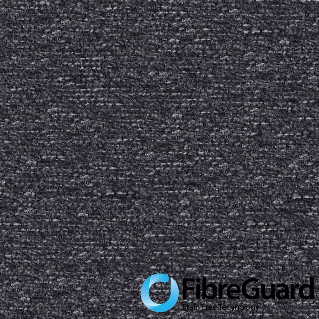 Deep charcoal woven swatch with fine horizontal slubs and subtle grey flecks