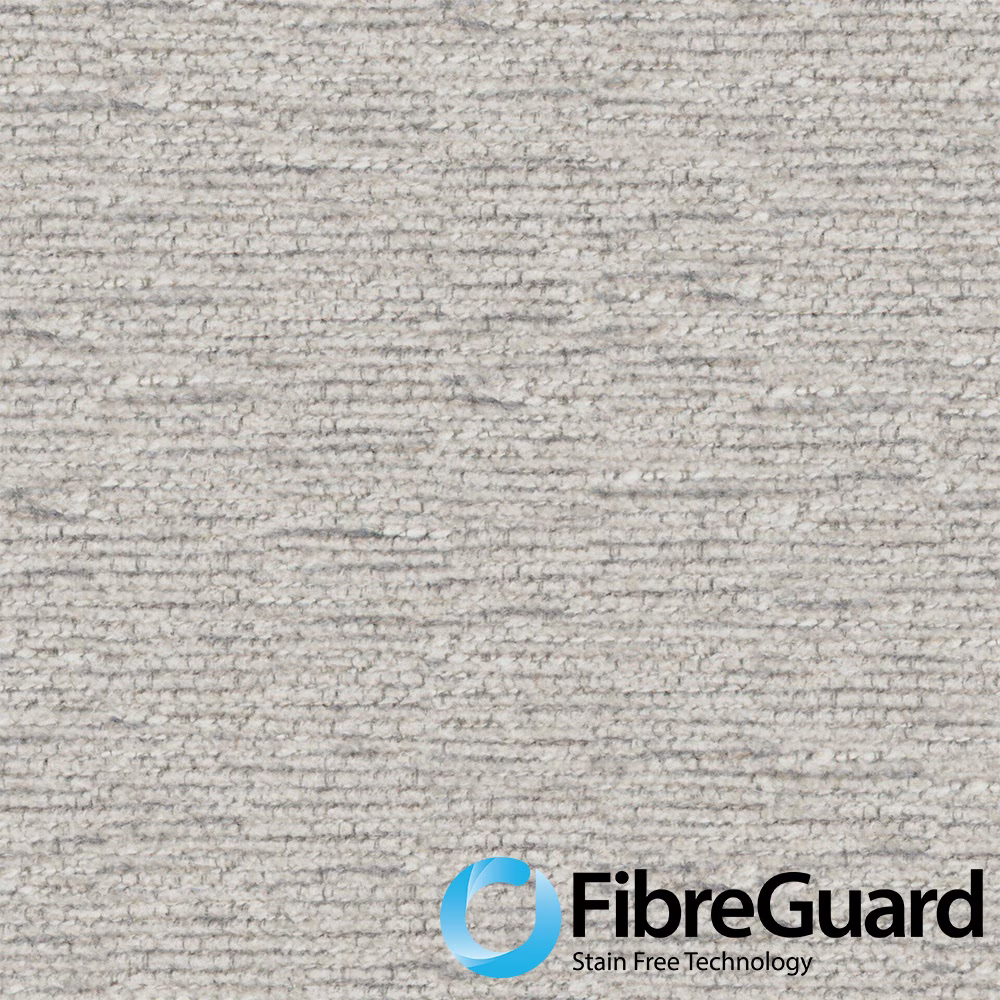 Pale dove-grey fabric with an irregular nubby horizontal weave and softly mottled surface