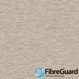 Warm shell-beige woven swatch with fine horizontal taupe and grey flecks