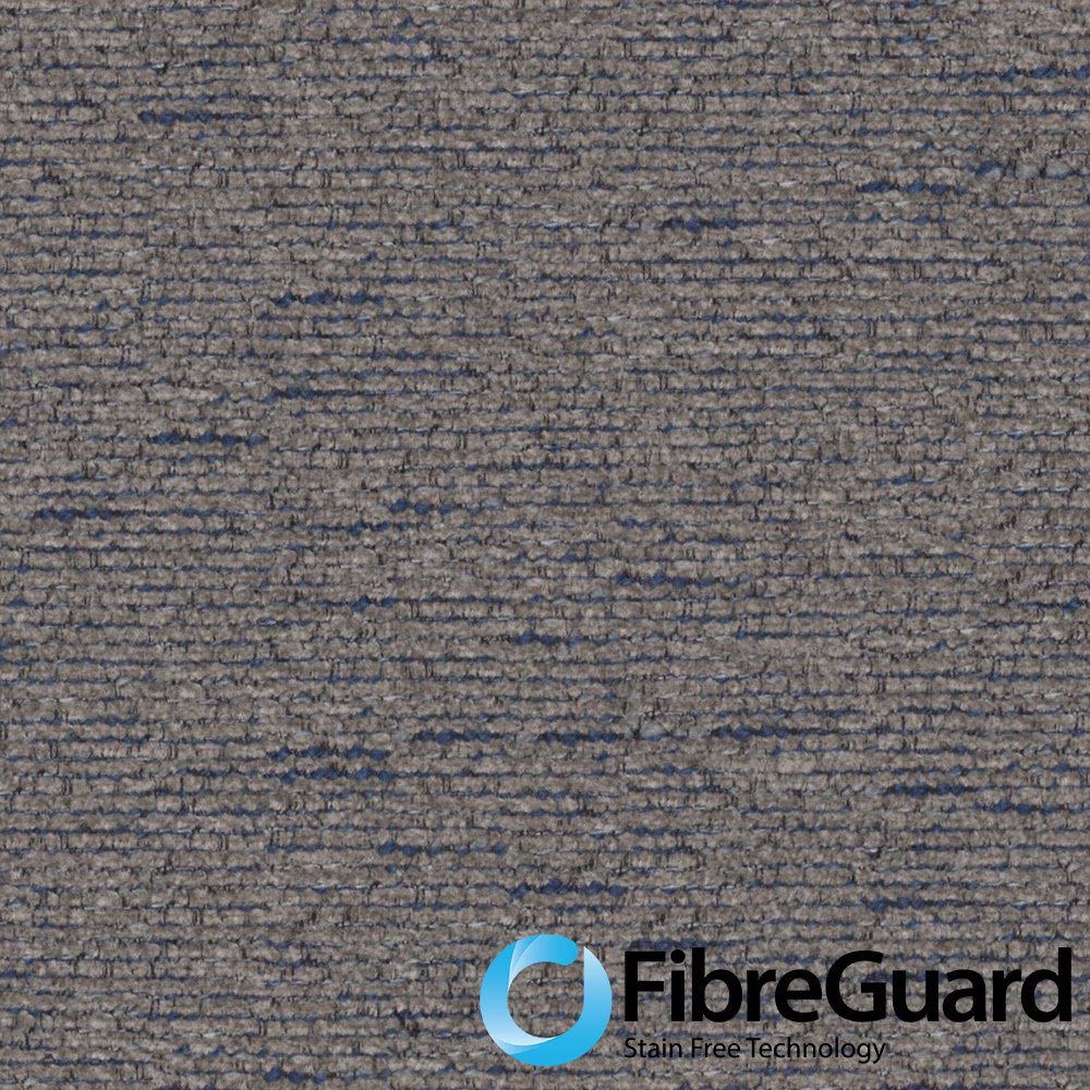 Close-up of slate grey horizontal weave with blue-grey flecks and taupe depth
