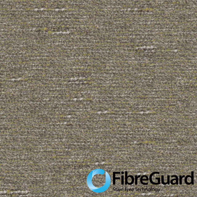 Muted taupe-grey woven fabric with olive flecks and softly irregular horizontal texture