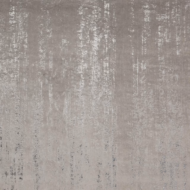 Warm pewter grey fabric with pale distressed vertical striations and soft reflective texture
