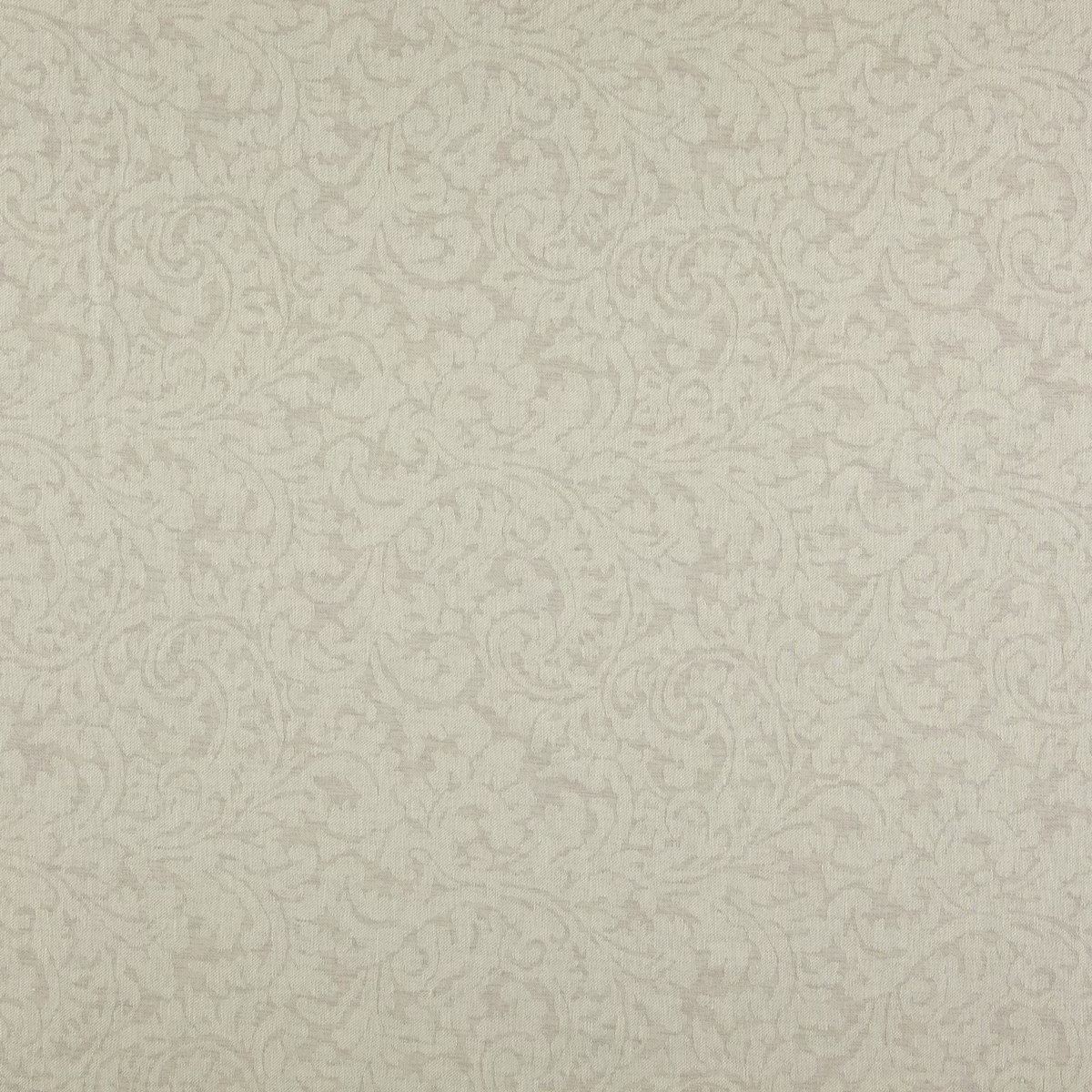 Pale ecru fabric with fine tonal scrolling paisley and softly textured surface