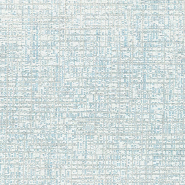 Pale icy blue fabric with an irregular ivory crosshatch and softly textured surface