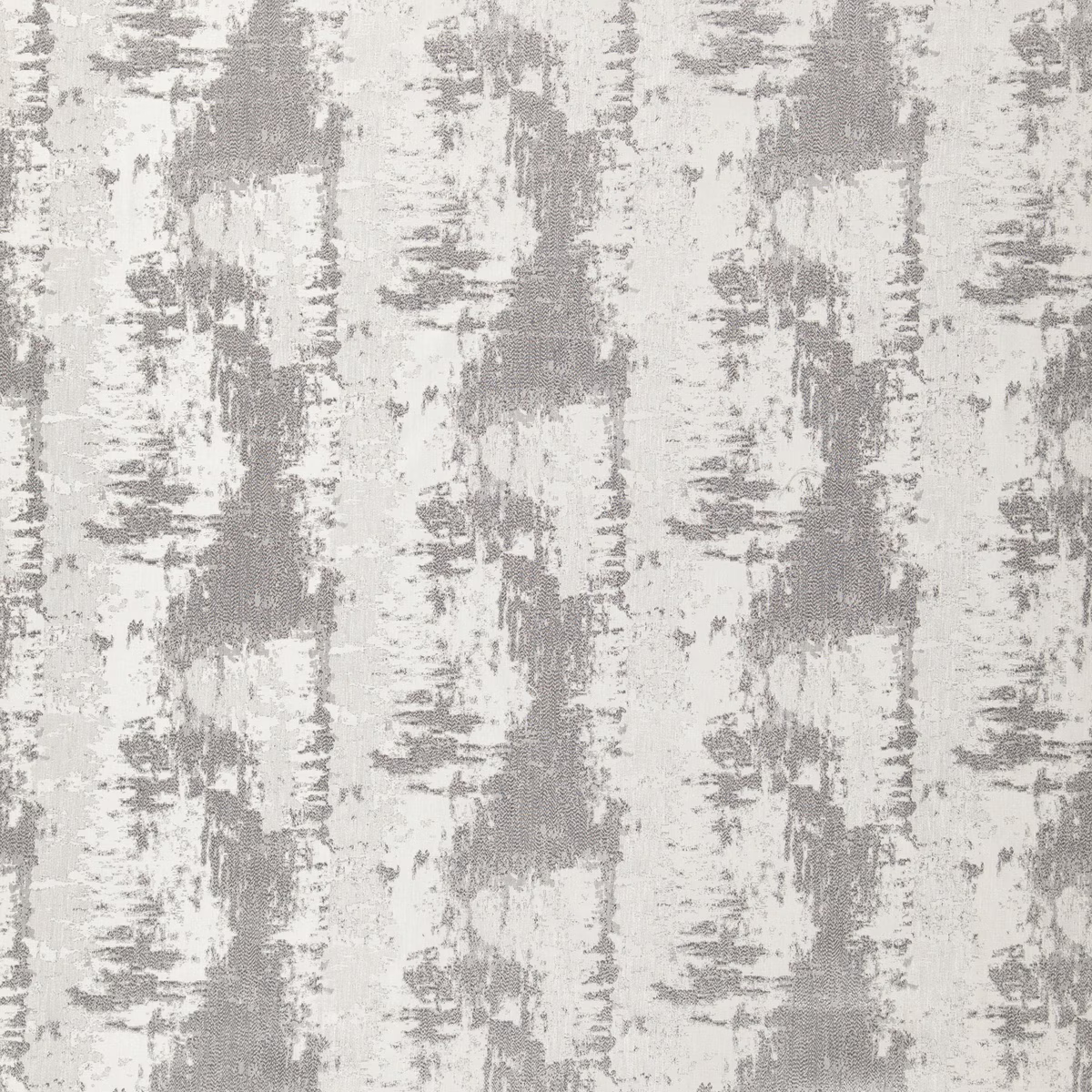 Pale ivory and grey fabric with distressed vertical woven blocks and brush-like texture