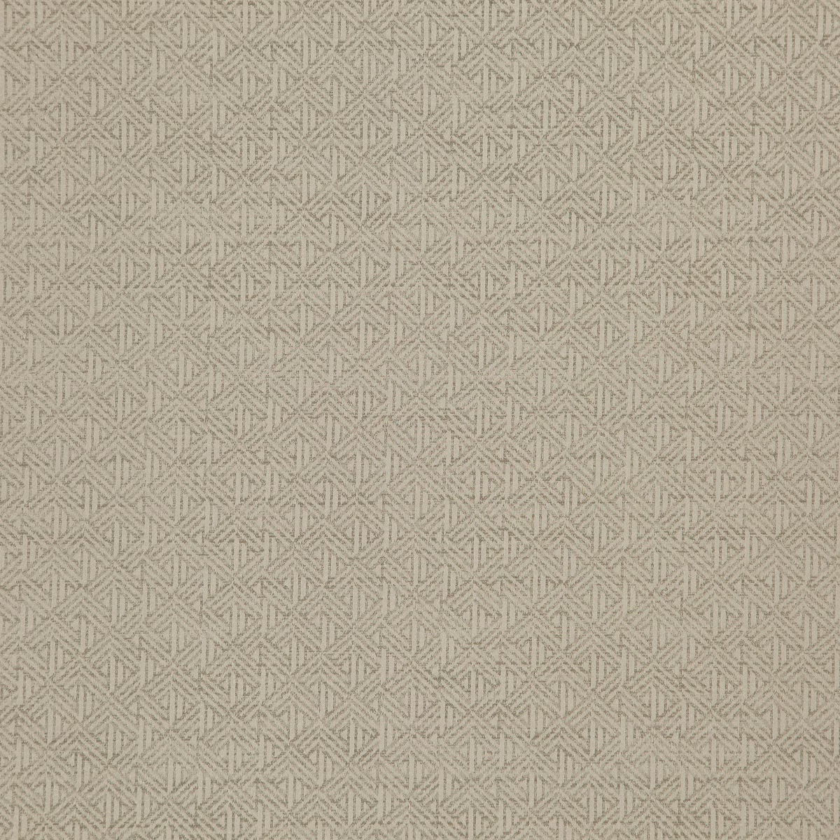 Warm taupe-brown woven ground with small interlocking diamond and chevron motifs