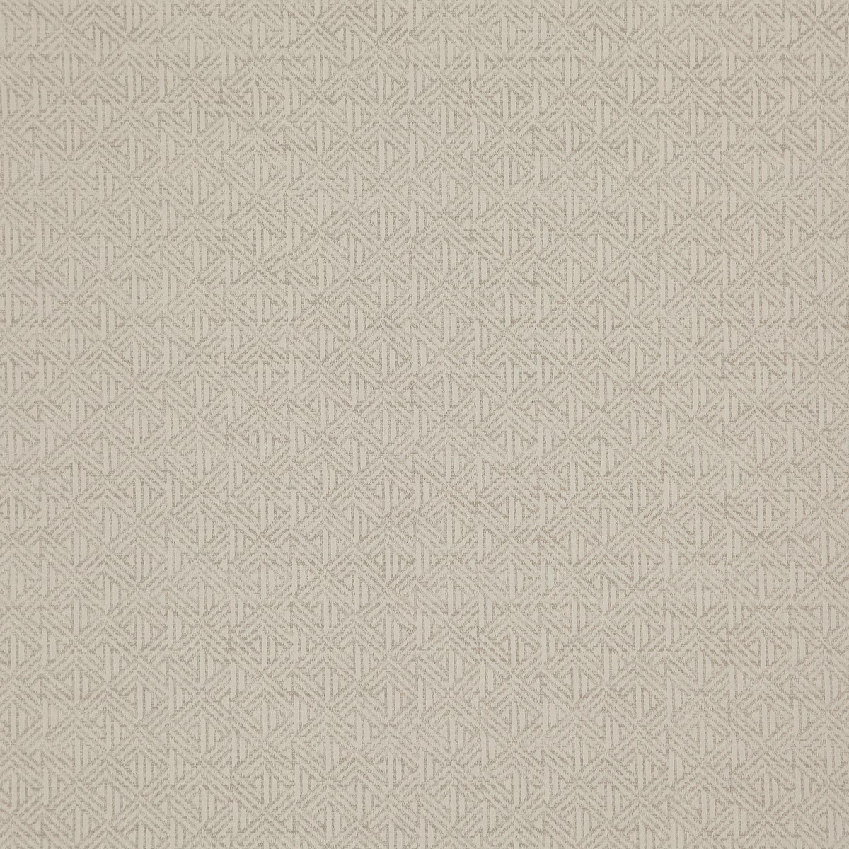 Pale eggshell woven fabric with a fine angular lattice in warm greige lines