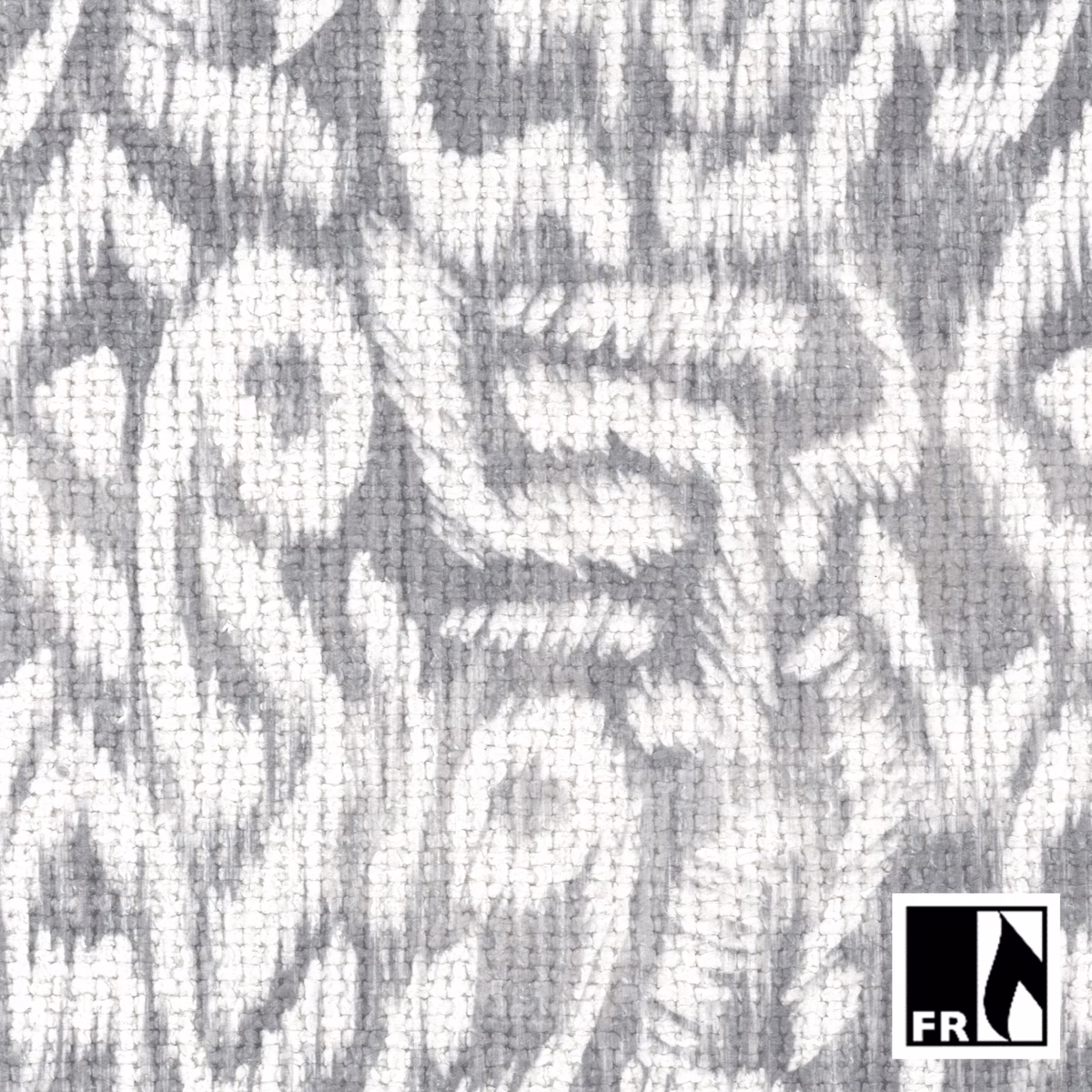 Cool grey and white abstract pattern with a nubby woven texture