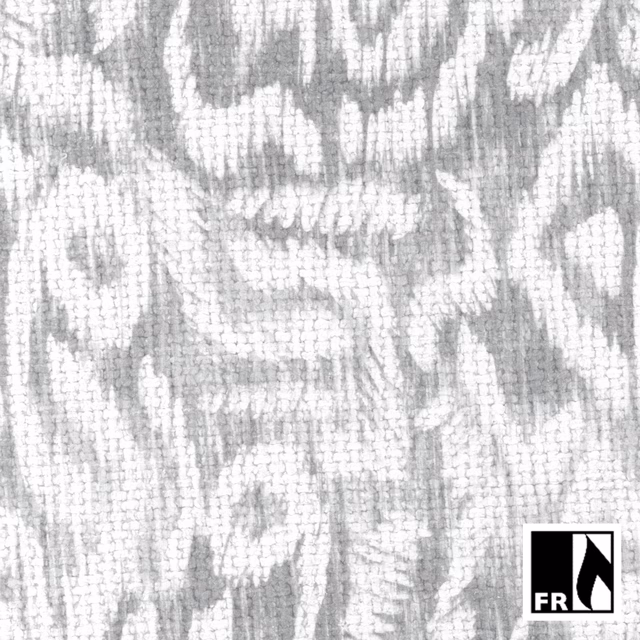 Cool dolphin-grey and white woven swatch with a blurred irregular vertical motif