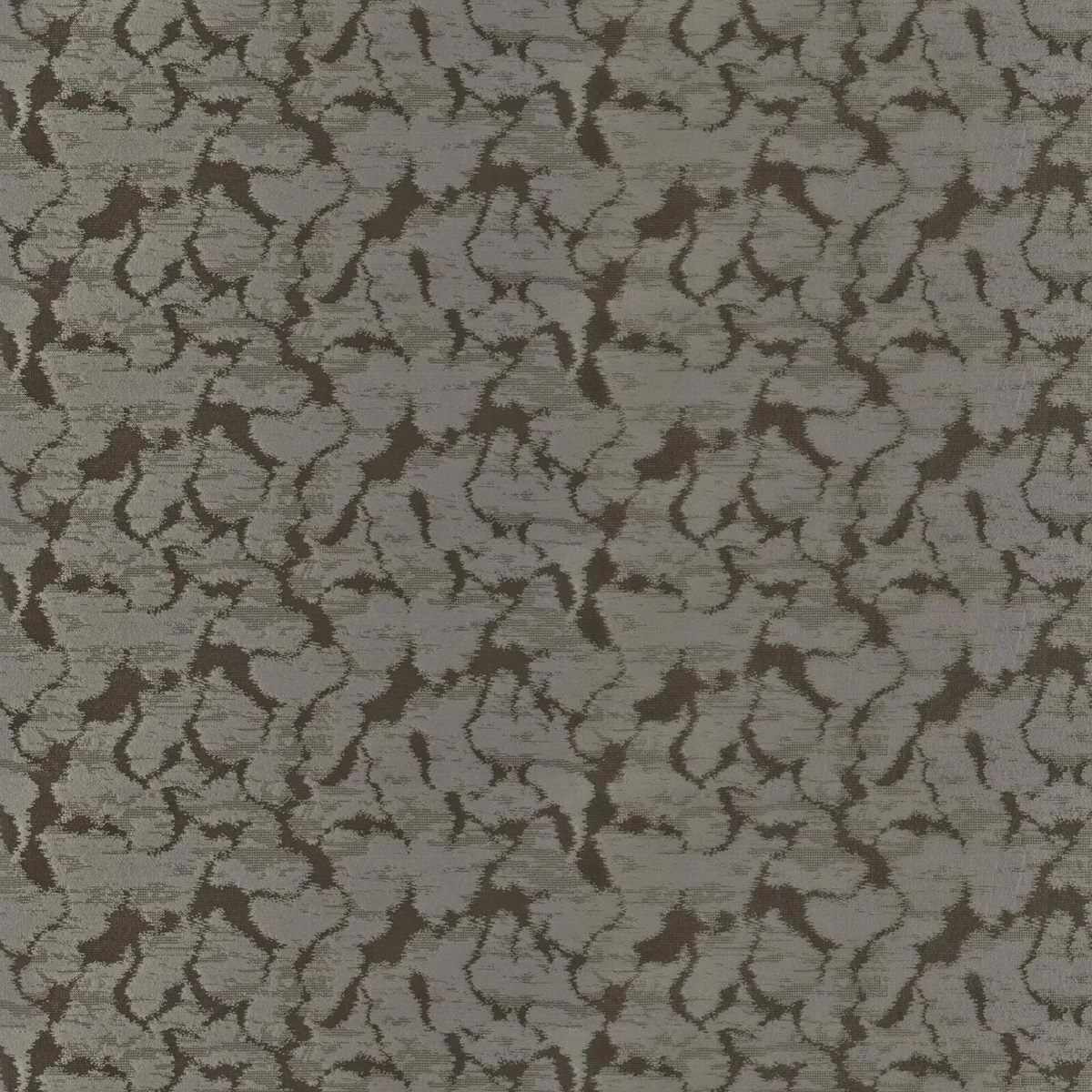 Grey-taupe woven Cortez fabric with charcoal-brown curling marks and mottled texture