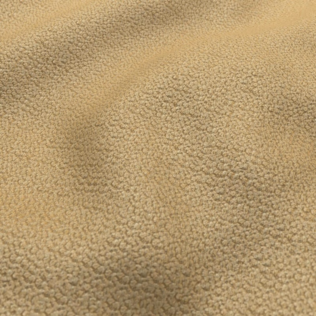 Warm biscotti beige fabric with dense, softly nubby looped texture