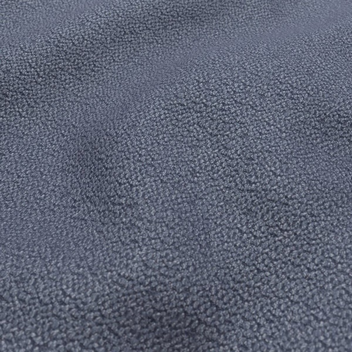 Close-up of slate blue-grey Cozy fabric with dense nubby tonal texture