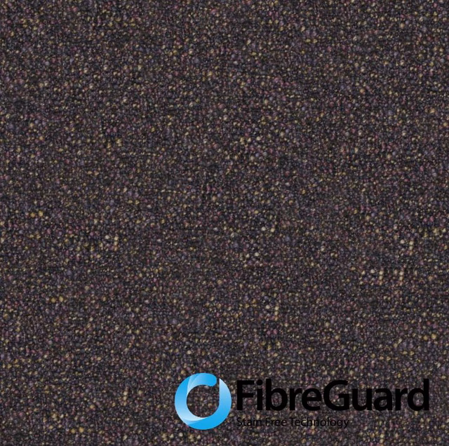 Dark charcoal Creran textile with dense purple, brown and olive nubby flecks