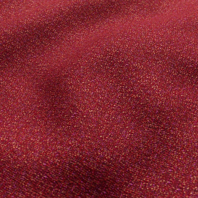 Close-up of Creran 08 Lipstick, a dense crimson weave with burgundy and pink flecks