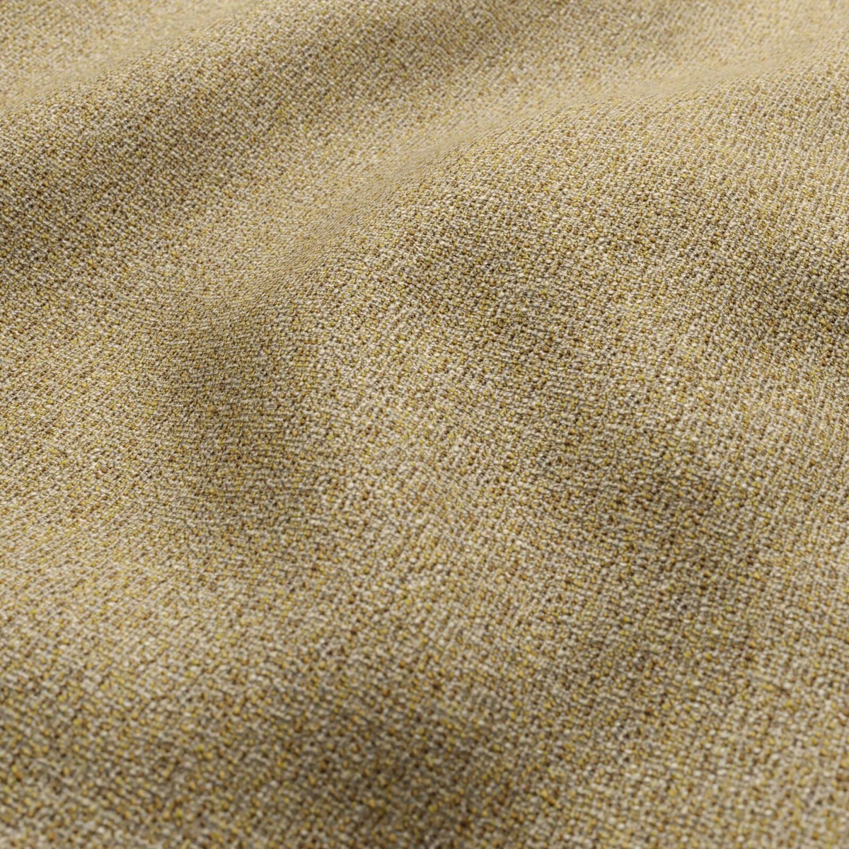 Close-up of warm sand beige fabric with fine taupe and golden flecks