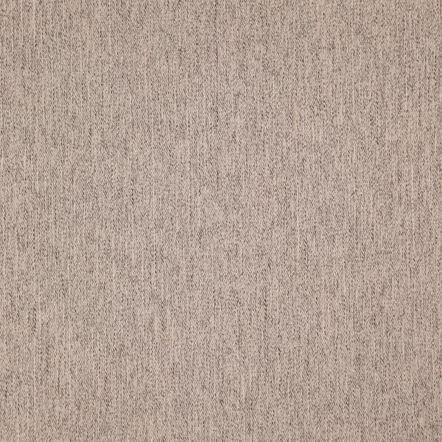 Close-up of cool taupe-grey woven fabric with fine irregular vertical striations