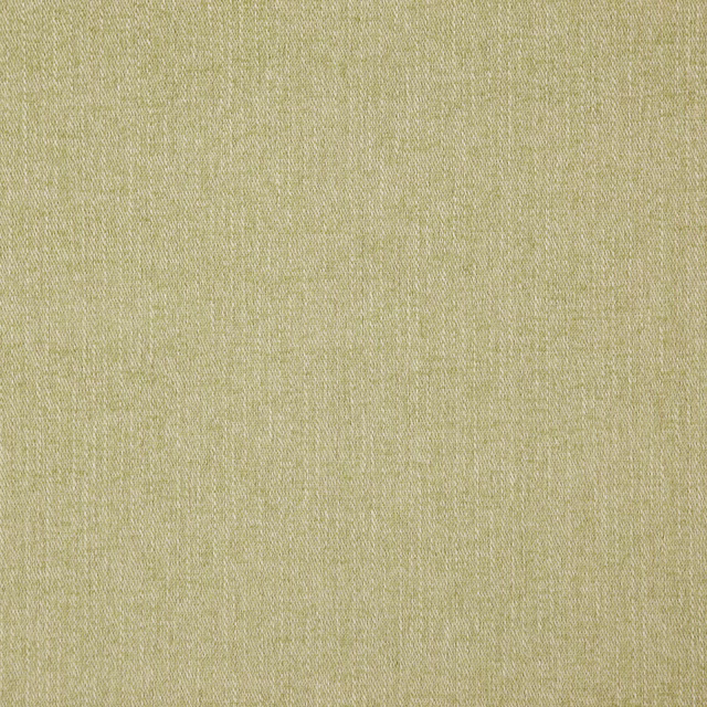 Close-up of muted fern-green Croft fabric with fine vertical woven slub