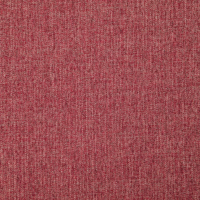 Close-up of muted rose-red Croft fabric with a fine pale-flecked weave