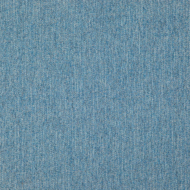 Mottled azure blue woven fabric with fine pale vertical slubs