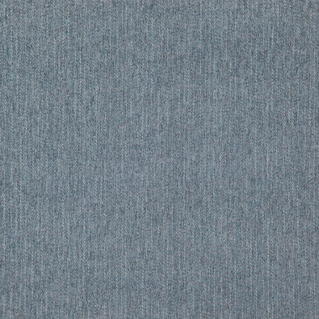 Close-up of muted cyan-blue Croft fabric with fine vertical woven striations