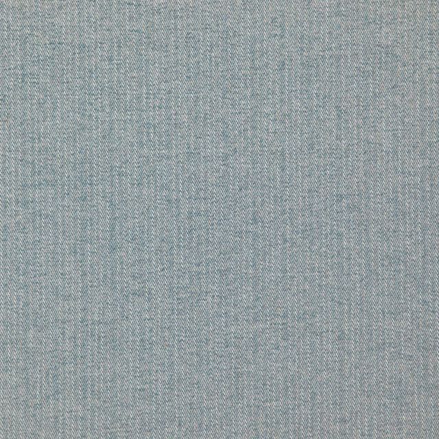 Close-up of muted blue-grey Croft fabric with fine flecked vertical woven texture