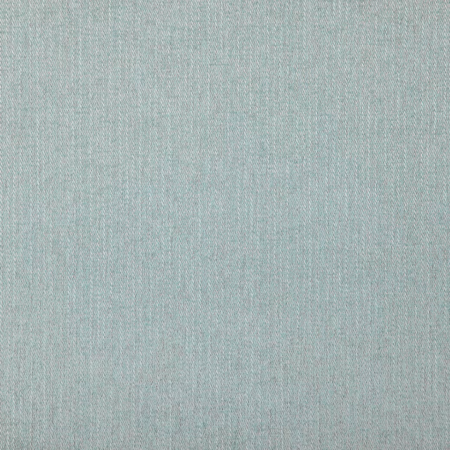 Pale jade aqua fabric with fine vertical woven striations and softly mottled texture