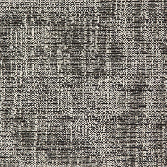 Charcoal and ivory Draco weave showing a small irregular peppered texture