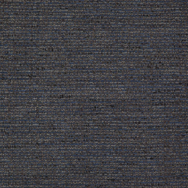Charcoal and slate-blue woven textile with irregular horizontal ridges and earthy flecks
