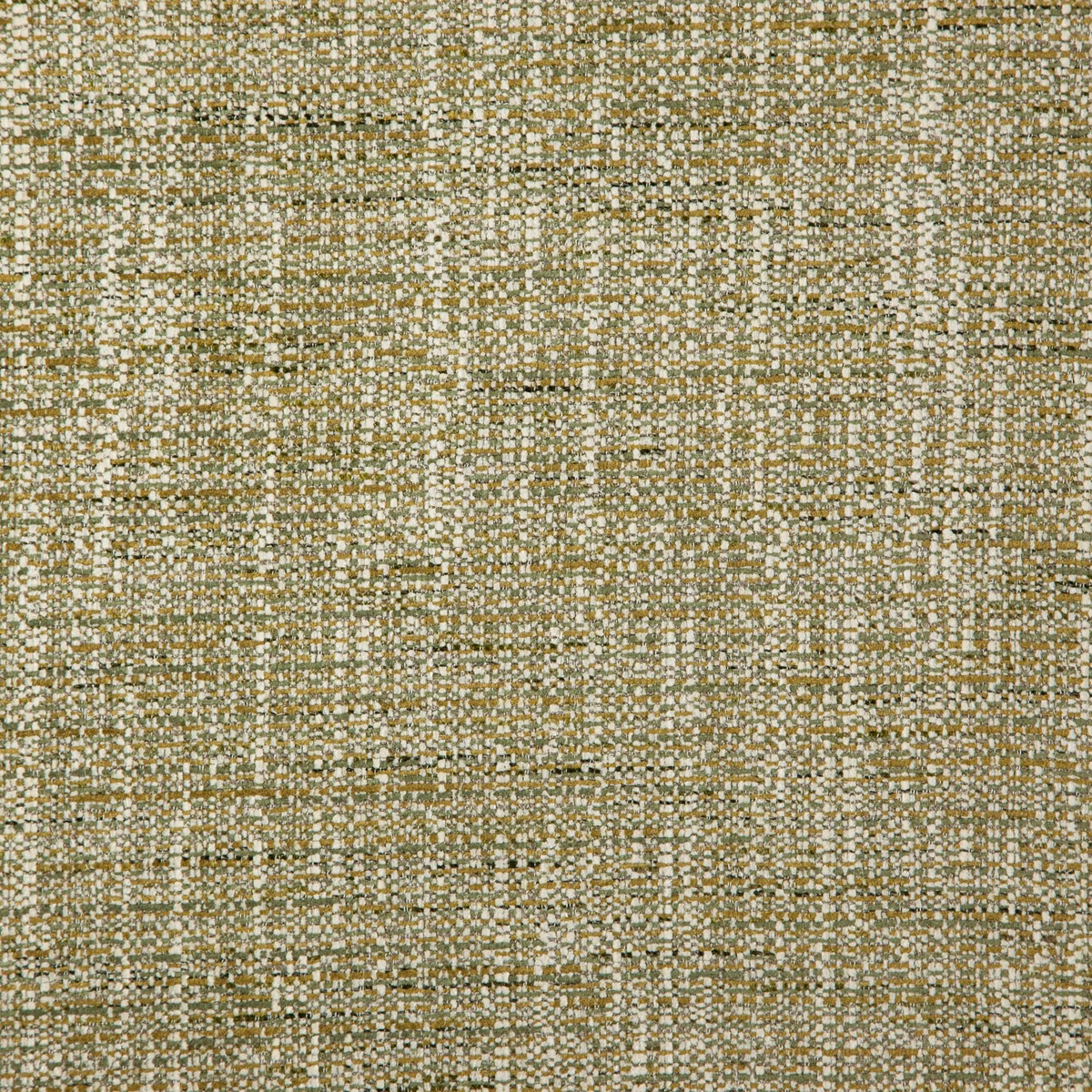 Close-up of muted herb olive woven fabric with cream and taupe flecks