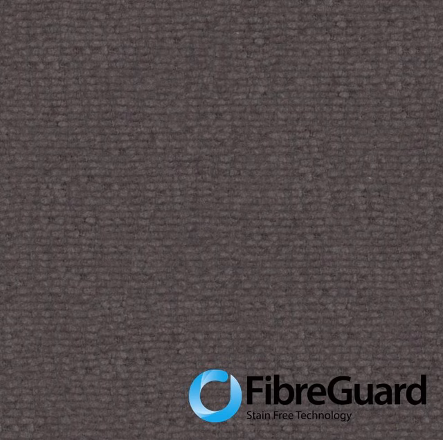 Dark charcoal-grey nubby weave with subtle horizontal texture in 25 Storm