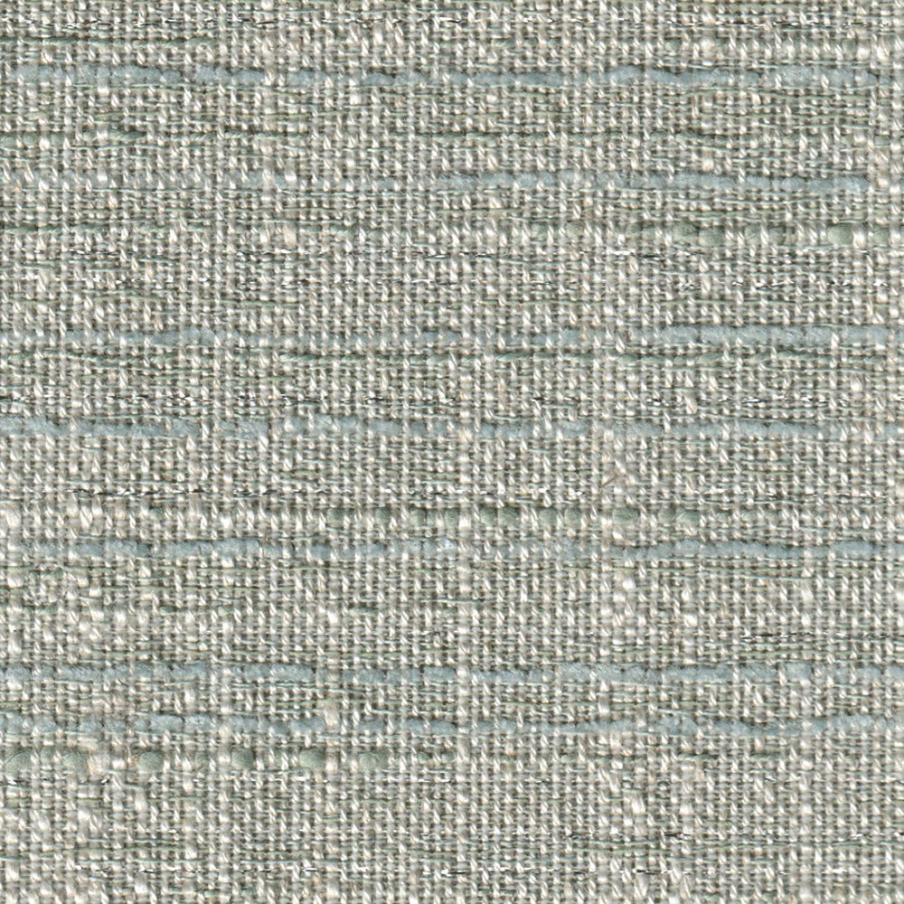 Pale blue-grey woven fabric with irregular horizontal bands and flecked texture