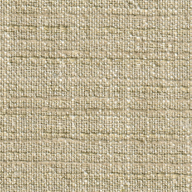 Close-up of warm sand woven textile with nubby, flecked beige texture