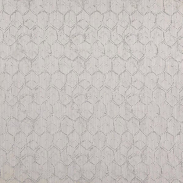 Pale cinder-grey fabric with irregular honeycomb outlines and softly brushed texture