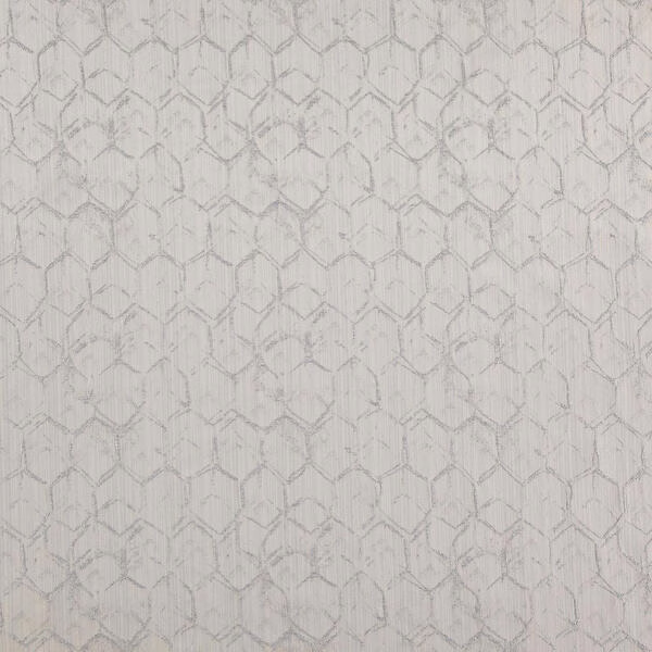 Pale cinder-grey fabric with irregular honeycomb outlines and softly brushed texture