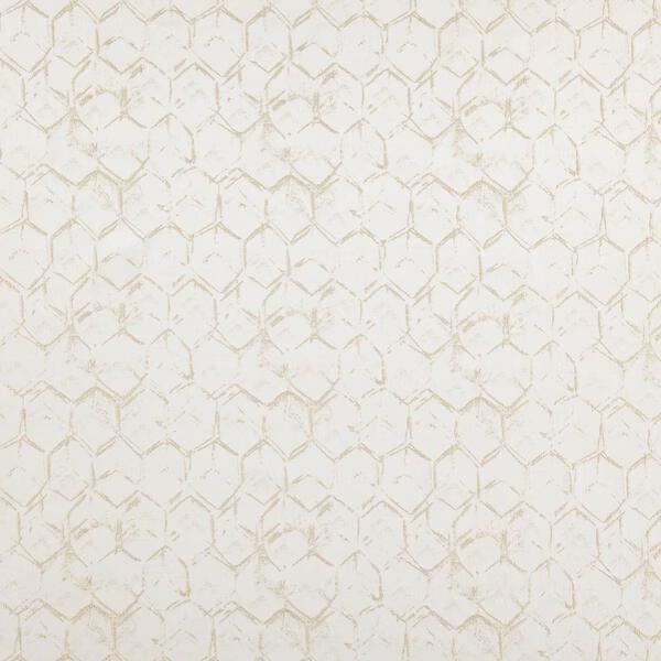 Pale cream Easton fabric with a softly distressed sand hexagonal lattice