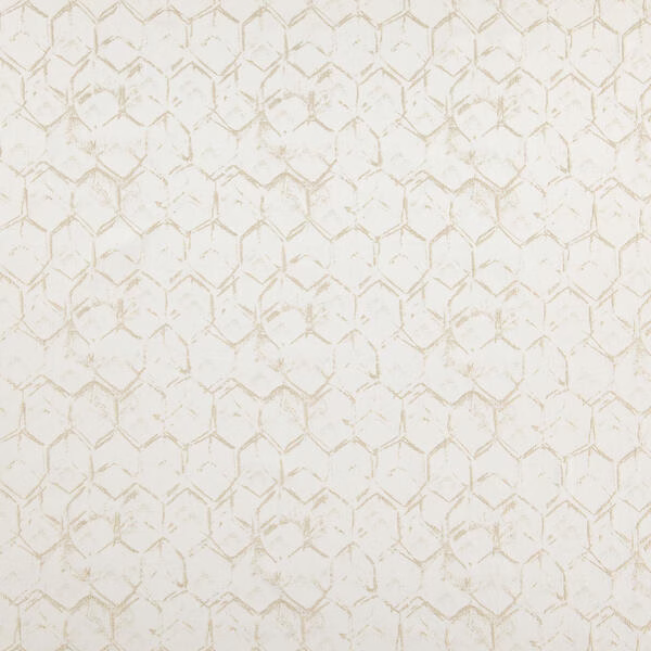 Pale cream Easton fabric with a softly distressed sand hexagonal lattice