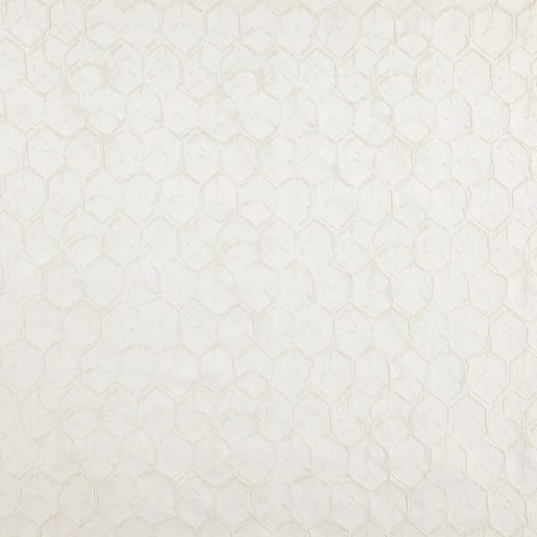 Pale ivory textile with a faint irregular hexagonal lattice and softly mottled weave