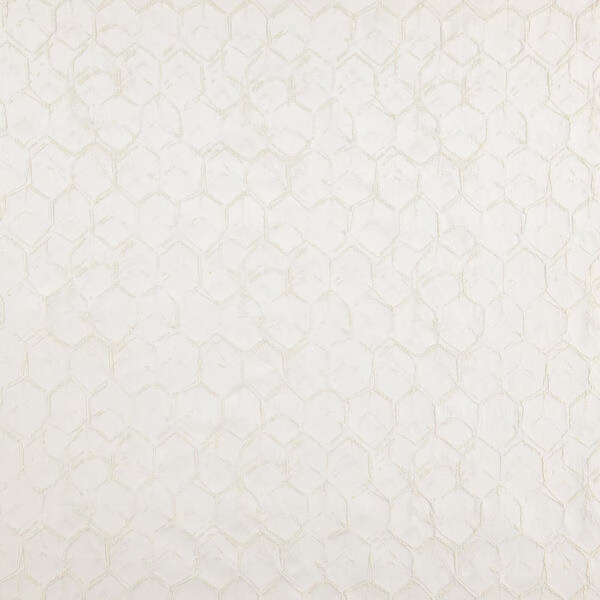 Pale ivory textile with a faint irregular hexagonal lattice and softly mottled weave